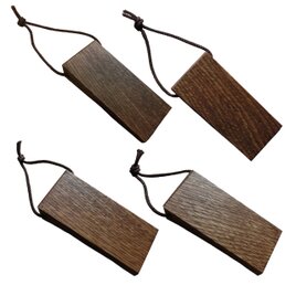 ドアストッパー ミニ ブラウン ⑧ ドア止め 木製 4こセット くさび ウッドロック 楢無垢材 幅4奥行8.5高さ1.8(cm)