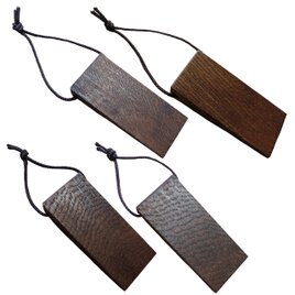 ドアストッパー ミニ ブラウン ⑨ ドア止め 木製 4こセット くさび ウッドロック 楢無垢材 幅4奥行8.5高さ1.8(cm)