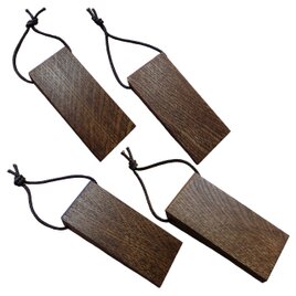 ドアストッパー ミニ ブラウン ⑩ ドア止め 木製 4こセット くさび ウッドロック 楢無垢材 幅4奥行8.5高さ1.8(cm)