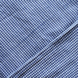 インド ブロックプリント生地 [50cm単位切り売り]サンガネリ ミニチェック スカイブルーXブルー SA IF0452