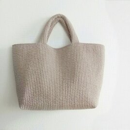 グレージュ ヌビ マチ広トートバッグxl