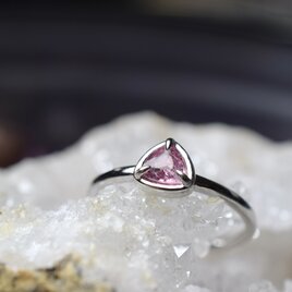 RG10-179 シルバー 非加熱 宝石質 槿花色 スピネル リング ミャンマー産 フリーサイズ 指輪 金属アレルギー対応