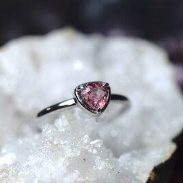 RG10-180 シルバー 非加熱 宝石質 蘇芳香 スピネル リング ミャンマー産 フリーサイズ 指輪 金属アレルギー対応