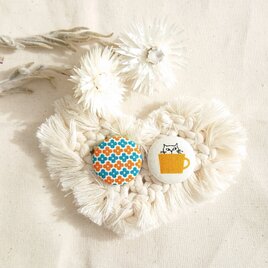 ★くるみボタンブローチ★