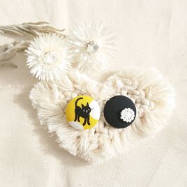 ★くるみボタンブローチ★