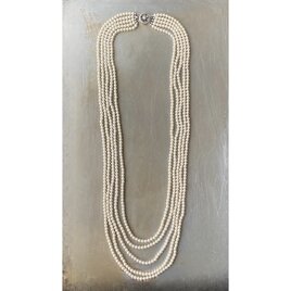 Vintage retro classical long pearl necklace