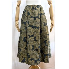 紬のタックギャザースカート