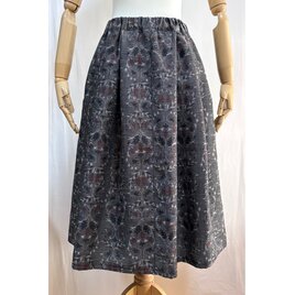 紬のタックギャザースカート