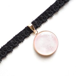 【受注製作】レジンアート　ラウンドモチーフとタティングレースとベルベットリボンのチョーカー〈夢うつつ〉