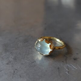 アクアマリン真鍮リング#11