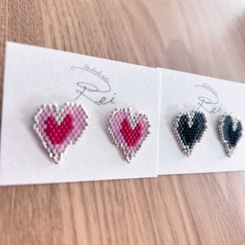 ハートビーズピアス