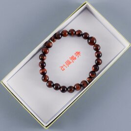 8mm　赤虎眼石　ブレスレット　レッド　タイガーアイ　京都　天然石　数珠　UDA44-red