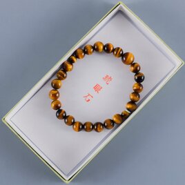 8mm　茶虎眼石　ブレスレット　ブラウン　タイガーアイ　京都　天然石　UDA44-brown