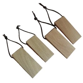 ドアストッパー ミニ 木地 ① ドア止め 木製 4こセット くさび ウッドロック 楢無垢材 幅4奥行8.5高さ1.8(cm)