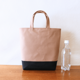 在庫アリ★T1シナモン×黒　倉敷産8号帆布使用バスケット縦