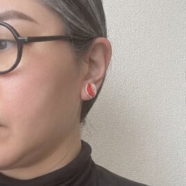 国産絹糸の絽ざしピアス 絹のうつろい 淡い初恋 グラデーション