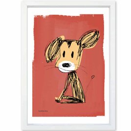 のんきなイヌ　犬　　送料無料 　イイネたのしいポスター　イラスト　ポスター　アートポスター　アート/sei検索新着順　4006