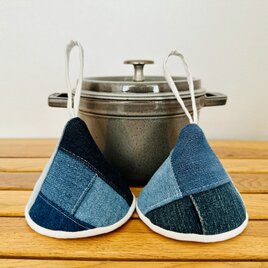 三角鍋つかみstaub　ストウブ　ホーロー　鍋つかみ　ミトン