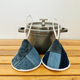 三角鍋つかみstaub　ストウブ　ホーロー　鍋つかみ　ミトン