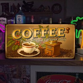 【オーダー無料 Lサイズ】コーヒー カフェ 喫茶 ドリップコーヒー 店舗 自宅 照明 ランプ 看板 置物 雑貨 ライトBOX