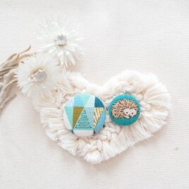 ★くるみボタンブローチ★