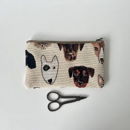 犬のぺたんこポーチ