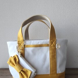 リボンポーチつき可愛いミニトートバッグ