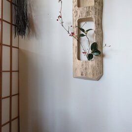 桐の木・一輪挿し　　〜壁掛けディスプレイ・フラワーベース〜