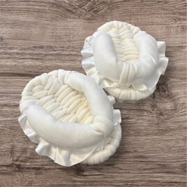 ベビー　ふっくら フリル 布わらじ　1歳　餅踏み　誕生日　ホワイト ひなまつり