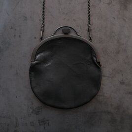 レザーショルダー　丸ポシェット　SHC-302 ＜鹿革 black＞