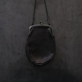 レザーショルダーミニポシェット SHC-R703 ＜鹿革 black/khaki＞