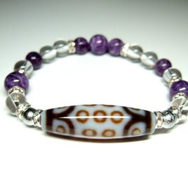 二十一眼天珠（白）/ガネーシュヒマール水晶