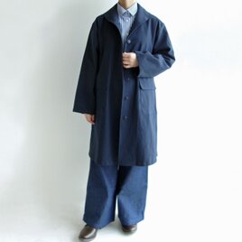 ヴィンテージ調＊国産綿麻キャンバスのスプリングコート（ネイビー）