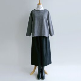 国産コットン＊ヘリンボーン織のプルオーバー（裏起毛生地）