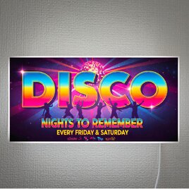 【オーダー無料】ディスコ クラブパーティー 70s 80s ダンス 店舗 自宅 壁掛け 照明 看板 置物 雑貨 ライトBOX