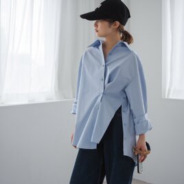 サイドスリット ニュアンスフォルムシャツ 大人のリラックスシャツ オーバーサイズ