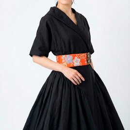 花柄の帯ベルト（幅83mm ウェスト72cm~87cmまで）