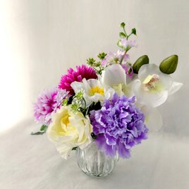 お供え　仏花【アーティフィシャルフラワー】白 胡蝶蘭