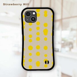 雨垂れ のような ドット イラスト 耐衝撃 グリップケース iPhoneケース