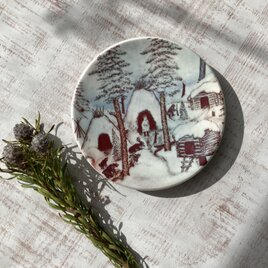 コタの村の冬の情景＊北欧＊絵本のような壁飾り／ARABIA／ウォールプレート