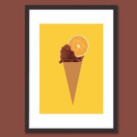 チョコにレモン？　アイス　送料無料 　あらゆすお部屋のポスター　ポスター　アートポスター　アート/sei検索新着順　3857