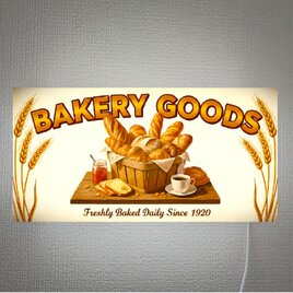 【オーダー無料】パン ベーカリー ブレッド 焼きたて 店舗 自宅 壁掛け 照明 看板 置物 雑貨 ライトBOX