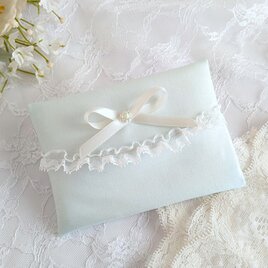 上品な大人可愛いポケットティッシュケース（アクア）