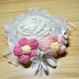 うさぎさん用春のおでかけ麦わら帽子