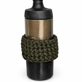 K パラコード 水筒・ボトルカバー（巻きタイプ）｜滑り止め・アウトドア風・取り外し可能 /カーキ