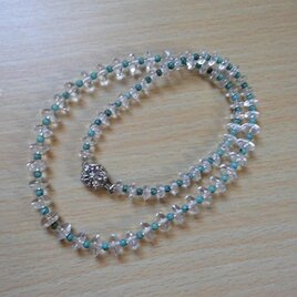 ソロバン水晶×ターコイズのグラデーション