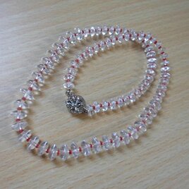 ソロバン水晶×サンゴのグラデーション