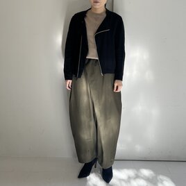 コットンクロスフロントパンツ(カーキ)