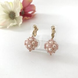 パールボール の イヤリング　ピンク さくら色 パステルカラー 春