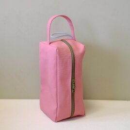 帆布のダブルファスナーシューズケース/上履き入れ　すもも